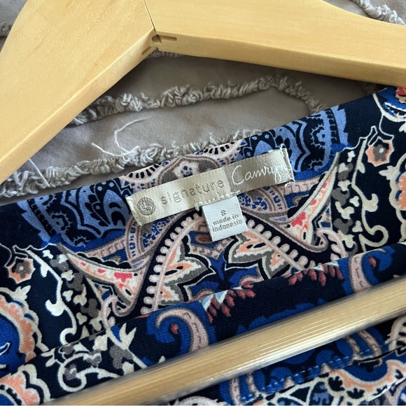 Dress Barn DB Signature Camryn Blue Printed Shift Dress Size 8 - Picture 5 of 7